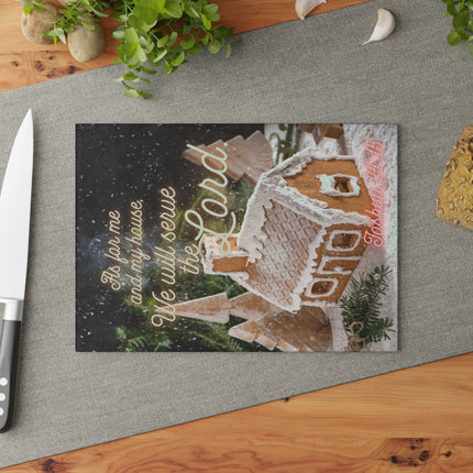 Joshua 24:15 Me and My House | Glass Charcuterie & Cutting Board