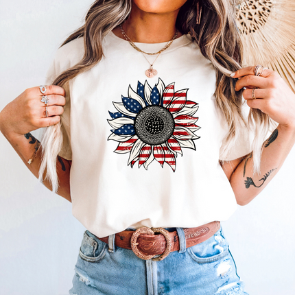 Patriotic Sunflower | Unisex Garment-Dyed T-Shirt