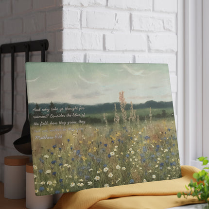 "Consider the Lilies" Glass Cutting Board