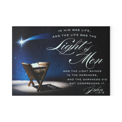 John 1:4-5 Light in the Gathering | Glass Charcuterie & Cutting Board