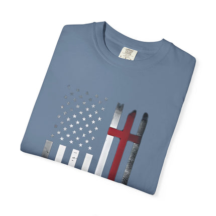 Patriotic Faith Over Fear | Unisex Garment-Dyed T-Shirt
