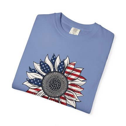 Patriotic Sunflower | Unisex Garment-Dyed T-Shirt