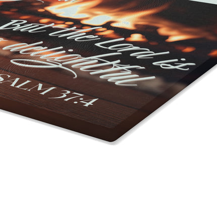 Psalm 37:4 The Lord is Delightful | Glass Charcuterie & Cutting Board
