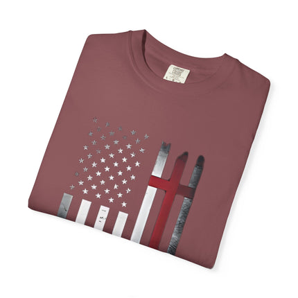 Patriotic Faith Over Fear | Unisex Garment-Dyed T-Shirt
