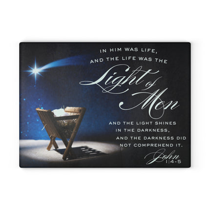 John 1:4-5 Light in the Gathering | Glass Charcuterie & Cutting Board