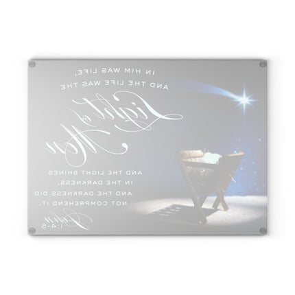 John 1:4-5 Light in the Gathering | Glass Charcuterie & Cutting Board