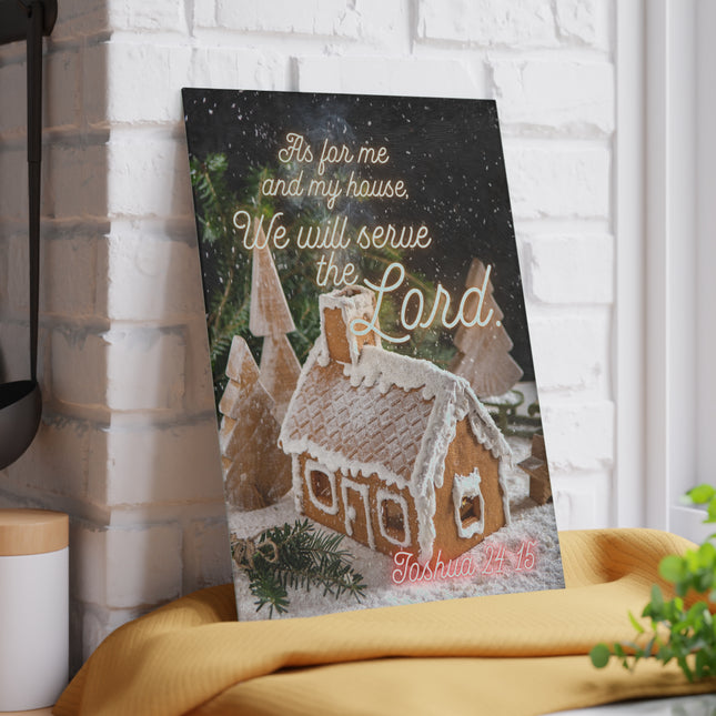 Joshua 24:15 Me and My House | Glass Charcuterie & Cutting Board