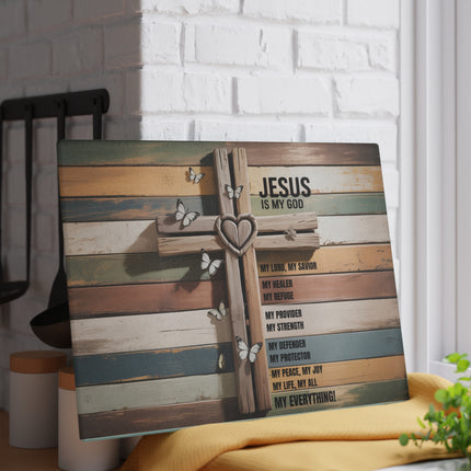 Jesus Is | Glass Charcuterie & Cutting Board