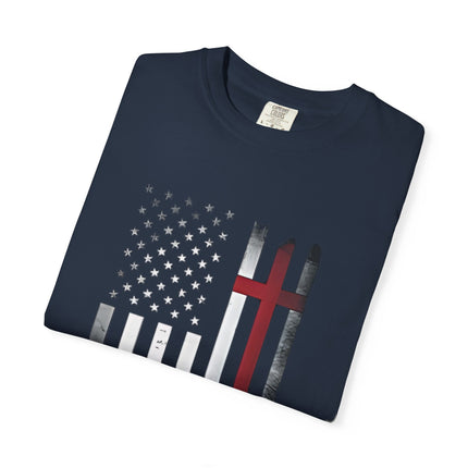 Patriotic Faith Over Fear | Unisex Garment-Dyed T-Shirt