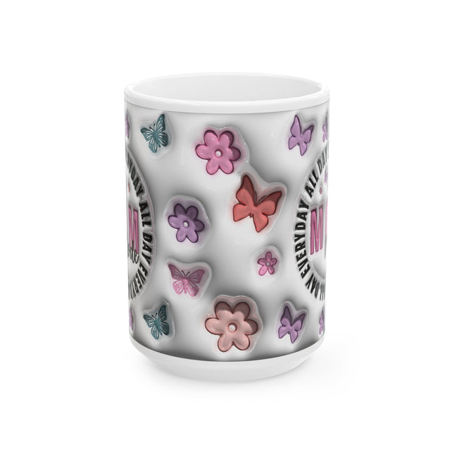 MOM Mode Colorful Floral Ceramic Mug