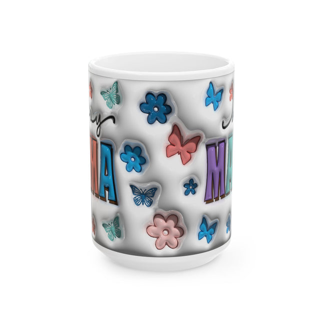 Boy MAMA Colorful Floral Ceramic Mug