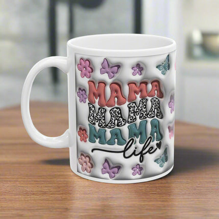 MAMA Life Colorful Floral Ceramic Mug