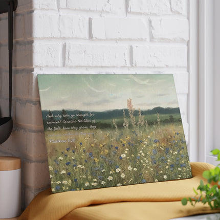 "Consider the Lilies" Glass Cutting Board