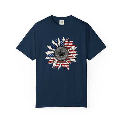 Patriotic Sunflower | Unisex Garment-Dyed T-Shirt