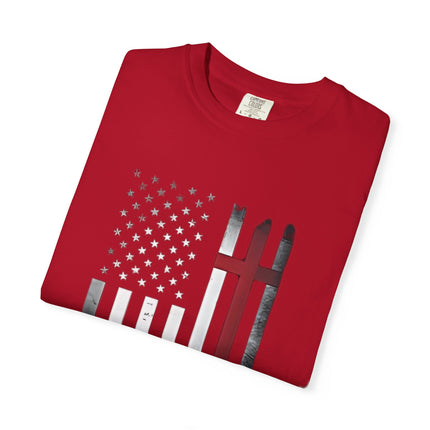 Patriotic Faith Over Fear | Unisex Garment-Dyed T-Shirt