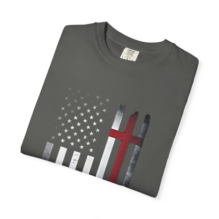 Patriotic Faith Over Fear | Unisex Garment-Dyed T-Shirt