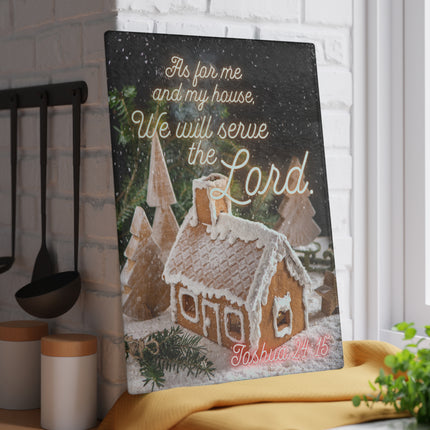 Joshua 24:15 Me and My House | Glass Charcuterie & Cutting Board