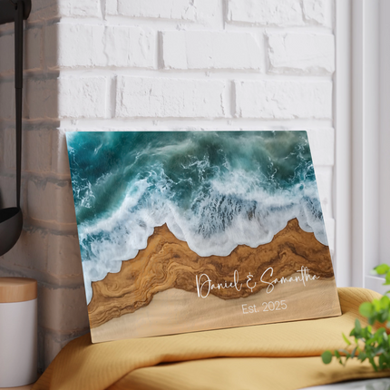 Personalized "Ocean Tide" Glass Cutting Board
