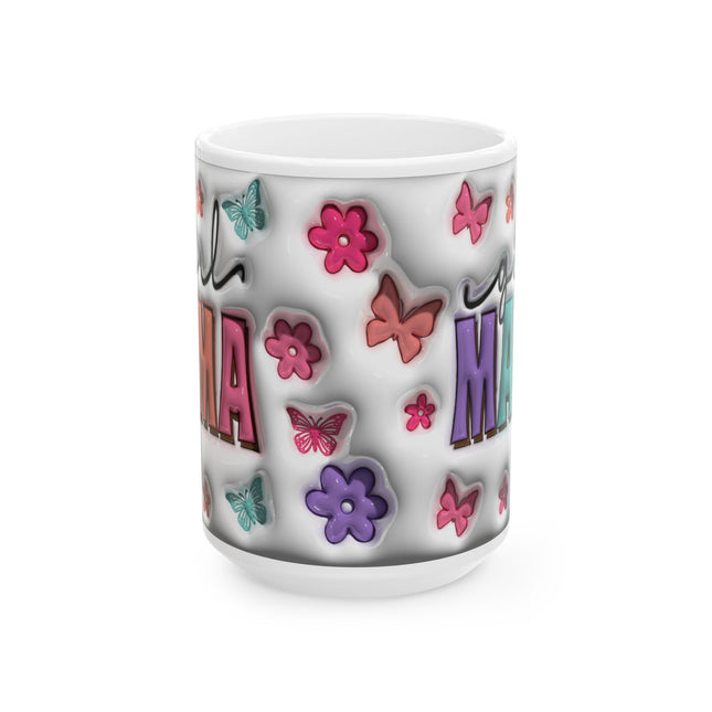 Girl MAMA Colorful Floral Ceramic Mug