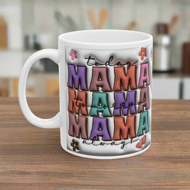 Always MAMA Colorful Floral Ceramic Mug
