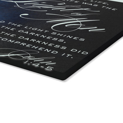 John 1:4-5 Light in the Gathering | Glass Charcuterie & Cutting Board