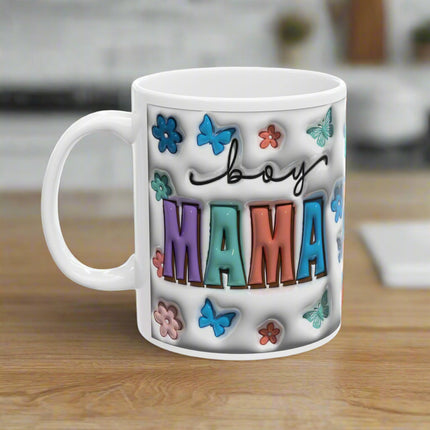 Boy MAMA Colorful Floral Ceramic Mug