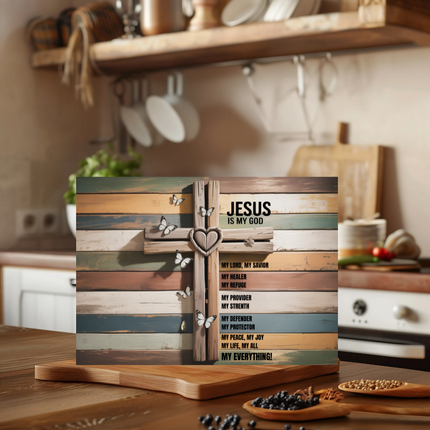 Jesus Is | Glass Charcuterie & Cutting Board