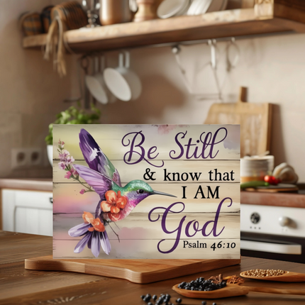 Be Still & Know | Glass Charcuterie Cutting Board