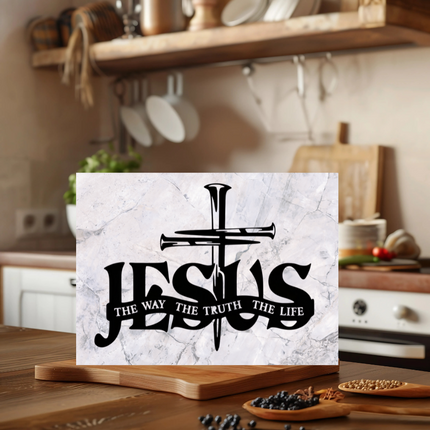 The Way, The Truth, The Life | Glass Charcuterie & Cutting Board