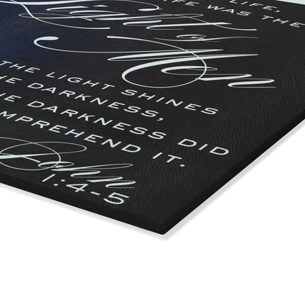 John 1:4-5 Light in the Gathering | Glass Charcuterie & Cutting Board