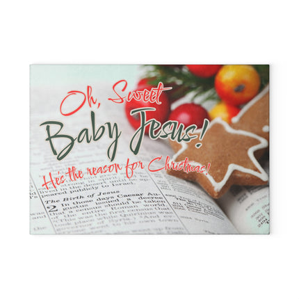 Sweet Baby Jesus | Christmas Glass Charcuterie & Cutting Board