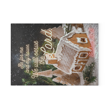 Joshua 24:15 Me and My House | Glass Charcuterie & Cutting Board