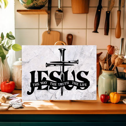 The Way, The Truth, The Life | Glass Charcuterie & Cutting Board