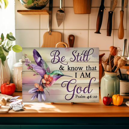 Be Still & Know | Glass Charcuterie Cutting Board