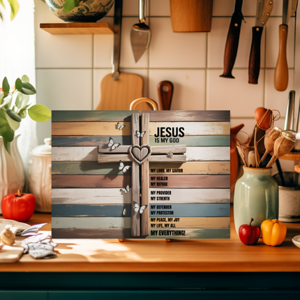 Jesus Is | Glass Charcuterie & Cutting Board