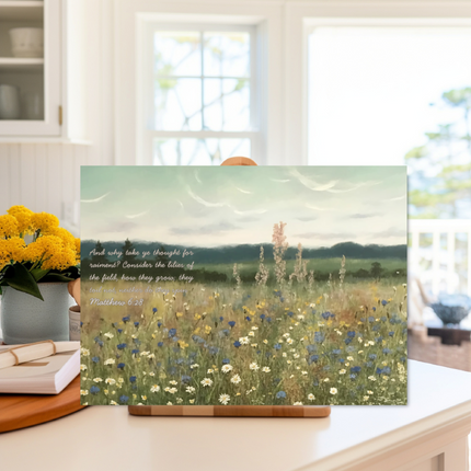 "Consider the Lilies" Glass Cutting Board