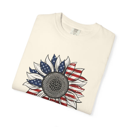 Patriotic Sunflower | Unisex Garment-Dyed T-Shirt