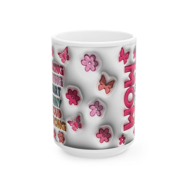 Awesome MOM Colorful Floral Ceramic Mug