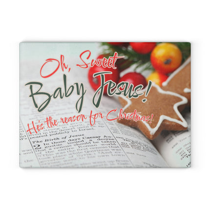 Sweet Baby Jesus | Christmas Glass Charcuterie & Cutting Board