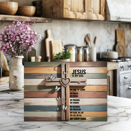 Jesus Is | Glass Charcuterie & Cutting Board