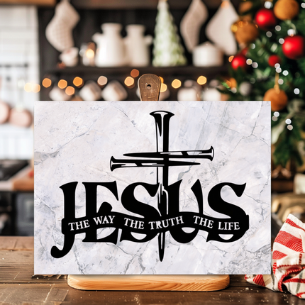 The Way, The Truth, The Life | Glass Charcuterie & Cutting Board