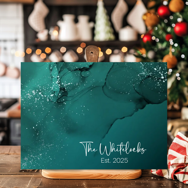 Personalized "Teal Marble" | Glass Charcuterie & Cutting Board