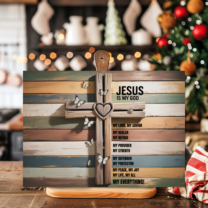 Jesus Is | Glass Charcuterie & Cutting Board