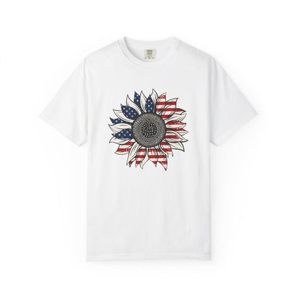 Patriotic Sunflower | Unisex Garment-Dyed T-Shirt