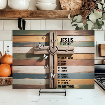 Jesus Is | Glass Charcuterie & Cutting Board