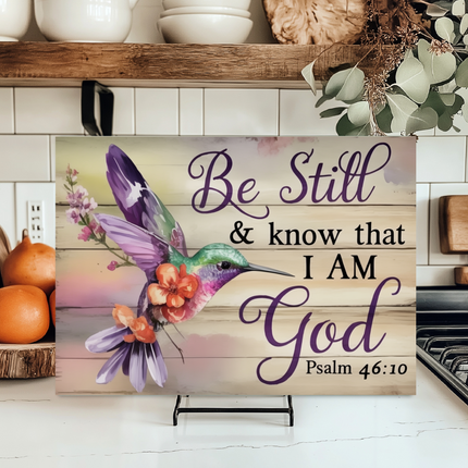 Be Still & Know | Glass Charcuterie Cutting Board