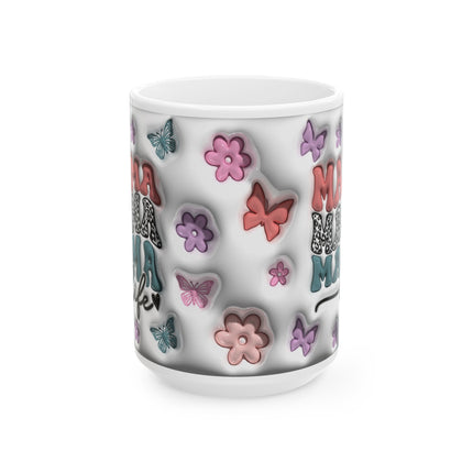 MAMA Life Colorful Floral Ceramic Mug
