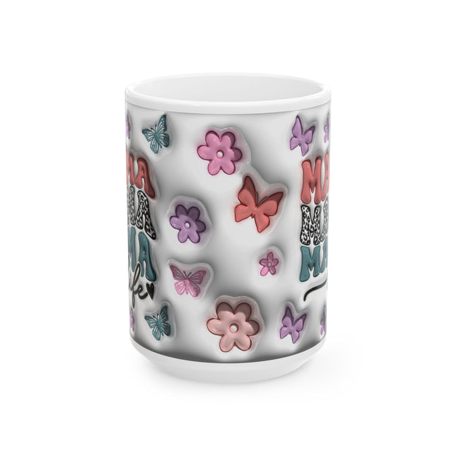 MAMA Life Colorful Floral Ceramic Mug