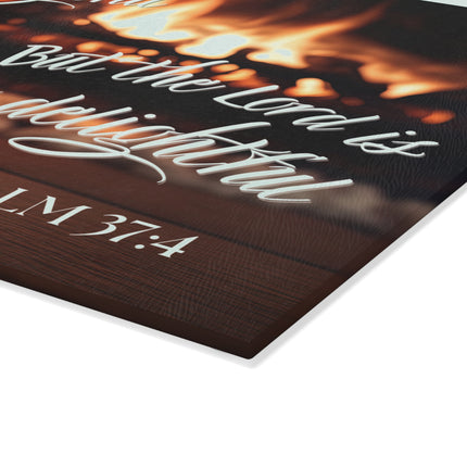 Psalm 37:4 The Lord is Delightful | Glass Charcuterie & Cutting Board