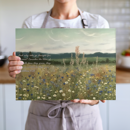 "Consider the Lilies" Glass Cutting Board